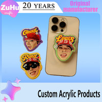 Support de téléphone portable pliable et portable en plastique transparent, motif dessin animé, figurine d'idole Kpop, pour fans, avec fonction airbag