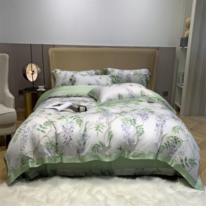 Thương Hiệu Nổi Tiếng 300TC 100% Khăn Trải Giường Lyocell Tencel Bộ Chăn Ga Gối Thiết Kế In Họa Tiết - Product Image 1