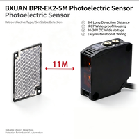 Capteur photoélectrique rétro-réfléchissant carré 10m PNP NO DC 10-30V IP67 LED rouge 650nm Coque ABS