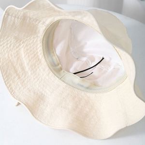 2025 Spring Summer New Solid Color Simple Wide Brim Bucket <b>Hat</b> Women Breathable Bow Design Travel Sunshade <b>Hat</b> - Product Image 5