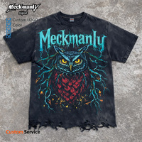 Camiseta de Punto para Hombre Meckmanly, 100% Algodón, Manga Corta, Estampado en Serigrafía, Cuello Redondo, Lavada, Talla Grande, Ecológica y Transpirable