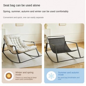 Manufacturer Fabric Metal Lounge Chair Cheap Rocking Chair Bedroom Living Room Balcony Furniture Luxurious And Casual - Product Image 5