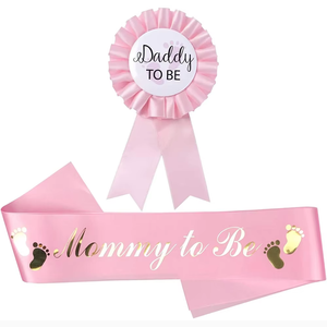 HLC Set <span class=keywords><strong>de</strong></span> Bandas y Cintas para Hombro para Futura Mamá y Futuro Papá, para Revelación <span class=keywords><strong>de</strong></span> Género, Recuerdos y Decoración para Baby Shower - Product Image 3