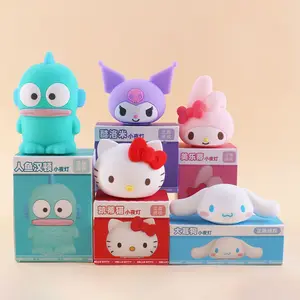 Sanrio Kawaii luce notturna cannella Kuromi melodia Anime lampada giocattolo camera da letto illuminazione camera da letto decorazione regalo