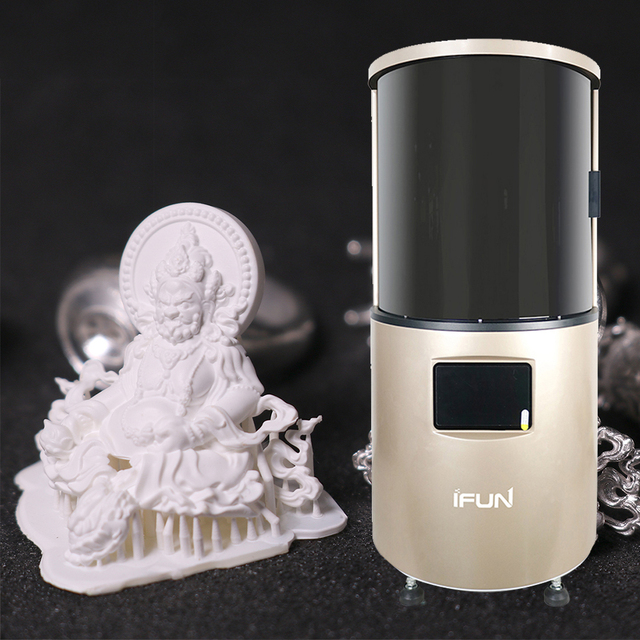IFUN New Gold Giant Industrial LCD High-Precision 16K 3D Printer USB Connectivity 1 Year for Jewelry Wax Models Bracelets Rings