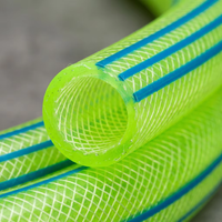 Tuyau tressé en PVC vert transparent de 25 pieds, renforcé de fibres, pour l'irrigation avec surveillance du débit haute visibilité, idéal pour le jardin