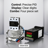 Kit Pengontrol Suhu PID REX-C100 dengan Relay SSR, Termokopel Tipe K, dan Heat Sink - Set Lengkap 4-in-1