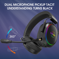 Casque de jeu sans fil LDON R6 avec son surround 7.1, conception supra-auriculaire, suppression active du bruit, métal, pour téléphone portable