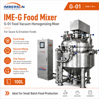 Mélangeur homogénéisateur sous vide à moteur AC 100L avec pompe pour la production pilote en petites séries, laboratoire alimentaire pour la fabrication