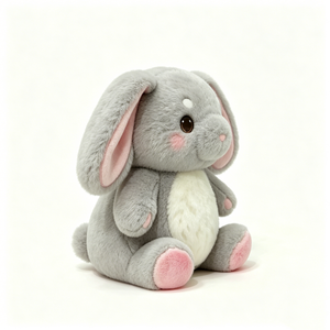 Peluche de lapin gris à oreilles tombantes personnalisée, animal en peluche de lapin souple, peluche de lapin gris kawaii, jouet en peluche de lapin à oreilles tombantes - Product Image 3