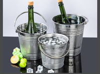 Seau à glace en acier inoxydable durable avec poignée pour bar, fête, usage domestique en tailles 3L, 5L, 7L