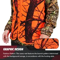 Gilet d'Extérieur Homme M-4XL pour Randonnée Pêche Camping Chasse, Gilet de Chasse Orange