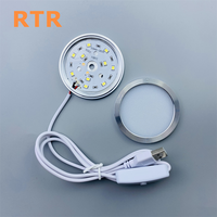 Lumière ronde USB 5V avec prise pour imprimante 3D, lumière de table 2/3/5W, lumière blanche chaude, lampe de nuit pour kit de lampe LED Bambu Lab 001