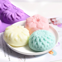 Barre logo personnalisé moule à savon 3D en forme de fleur gâteau chocolat résine Silicone savon moule pour la fabrication de savon fait main