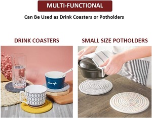 Posavasos Absorbentes de Bambú Hechos a Mano con Patrón de Planta Trenzada, Resistentes al Calor, No Tóxicos y Duraderos para Fiestas - Product Image 5