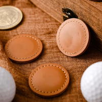 Marqueur de balle de golf en cuir PU durable, marqueur de position de golf vintage, accessoire de golf classique pour les terrains