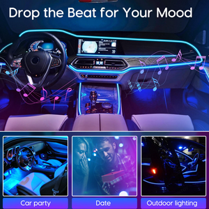 OFICE Iluminación Ambiental para Auto de 12V 120W con Control de Voz LED RGB que Cambia de Color, Dedicada al <span class=keywords><strong>ORA</strong></span> <span class=keywords><strong>R1</strong></span> - Product Image 3