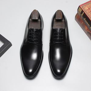New Men's Formal Genuine Leather Square <b>Toe</b> Shoes Hollowed-Out Trendy Korean-Style Business Casual Lace-Up Anti-Slip Autumn - Product Image 2