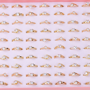 Wholesale Non Fade Custom Wedding <strong>Ring</strong> <strong>Set</strong> 18K <strong>Gold</strong> Plated Engagement 5A Cubic Zirconia Jewelry <strong>Ring</strong> <strong>Set</strong> - Product Image 2