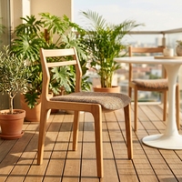 Chaise de salle à manger en bois massif, chaise rembourrée de style mid-century, chaise minimaliste italienne, chaise de bureau nordique pour la maison