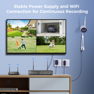 กล้องวงจรปิดไร้สาย IP66 3MP รองรับเสียงสองทาง <span class=keywords><strong>Eseecloud</strong></span> ระบบ P2P ความปลอดภัย 8 ช่องทาง สำหรับภายนอกอาคาร ระบบกล้องวงจรปิดไร้สาย wifi สำหรับบ้าน - Product Image 4