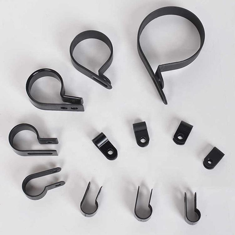 Elehk R-Type Cable Clamps Nylon Black Hose Wire Electrical Ring Loop ...
