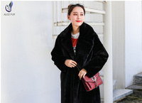 2024 nouvelle femme automne hiver femmes décontracté ample revers fourrure fourrure Long manteau en peluche épais chaud ample fausse fourrure de lapin manteau pour les femmes
