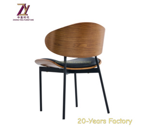 Silla de comedor de lujo de cuero negro moderno, silla de comedor con marco de metal para restaurante y hotel - Product Image 4