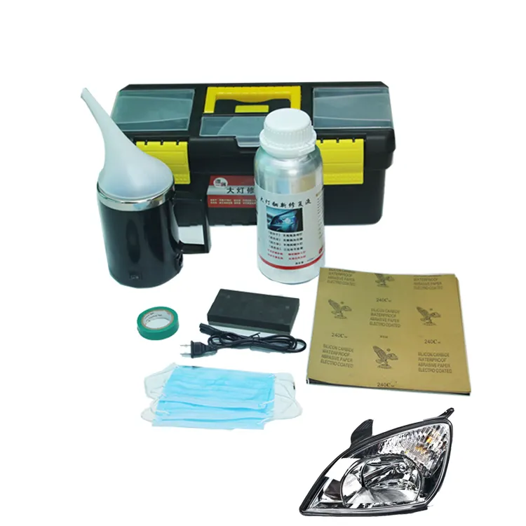 Kit de réparation de phare de voiture en plastique restauration de phare à vapeur nettoyage 600Ml ensemble d'outils fabriqués en Chine