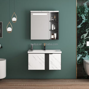 Mueble de Baño Moderno de Aleación de Aluminio, Montado en la Pared, con Lavabo de Cerámica Integrado, 40 <span class=keywords><strong>cm</strong></span> de Ancho, Compacto para Espacios Pequeños - Product Image 3