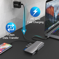 Vention — mini hub Multiport 14-en-1, hdmi/rj45, recharge intelligente, usb type-c, pour fenêtre, ordinateur portable