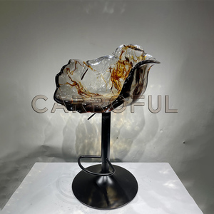 Tinh thể trong suốt thanh cao chân hoa Phân nhựa điêu khắc nhựa trừu tượng ghế điêu khắc trang trí nhà nâng Phân - Product Image 3