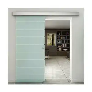 Portes de grange en verre aluminium invisibles, modernes et solides, pour l'intérieur, décoration murale de la maison, 1 pièce