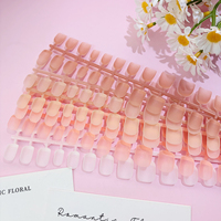 120 faux ongles à presser en ABS rose nude brillant, formes French, carrées, amandes, stilettos, à porter, couvrance totale, pré-dessinés