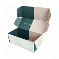 Boîte d'expédition en carton ondulé bicolore personnalisée avec impression intérieure, emballage cadeau OEM, vente en gros d'usine, boîtes d'expédition de luxe pour vêtements et cosmétiques