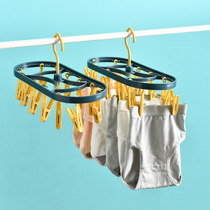 Séchoir à pinces à linge en plastique multifonctionnel à un seul niveau Séchoir à chaussettes pour bébés avec organisateur pour vêtements de salon - Product Image 4