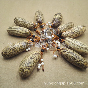 Llavero de coche con semilla de Bodhi de los Mil Ojos, tamaño pequeño y grande, material de árbol creativo, proceso de chapado, origen Yiwu - Product Image 3