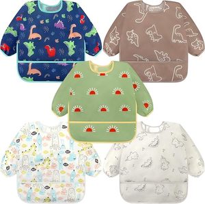 <span class=keywords><strong>Bavoir</strong></span> bébé Aron imperméable à manches longues 6-36 mois, réutilisable, avec poche de récupération, antibactérien, écologique, personnalisable - Product Image 1