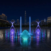 Fontaine interactive extérieure moderne en acier inoxydable, éclairage laser RGB, étanche IP68, garantie 5 ans, directement de l'usine