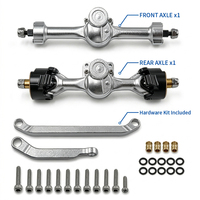 Kit d'essieux avant et arrière haute résistance pour RC Crawler, pièces de rechange durables en métal argent/noir pour A302048 1/30 Rugged Terrain