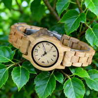 Montre en bois d'olivier de luxe avec logo personnalisé pour femmes, vente en gros