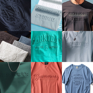 Camisetas Personalizadas OEM de Alta Calidad para Hombre, 100% Algodón, con Estampado 3D en Relieve, con Bordado Personalizado, Camisetas con Estampado 3D en Relieve con Espuma - Product Image 3
