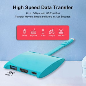 ขายดีแท่นชาร์จ<span class=keywords><strong>3</strong></span> <span class=keywords><strong>in</strong></span> <span class=keywords><strong>1</strong></span> USB C 4K HD USB3.0ฮับอะแดปเตอร์ Type-C สำหรับพีซี/สวิตช์ - Product Image 2