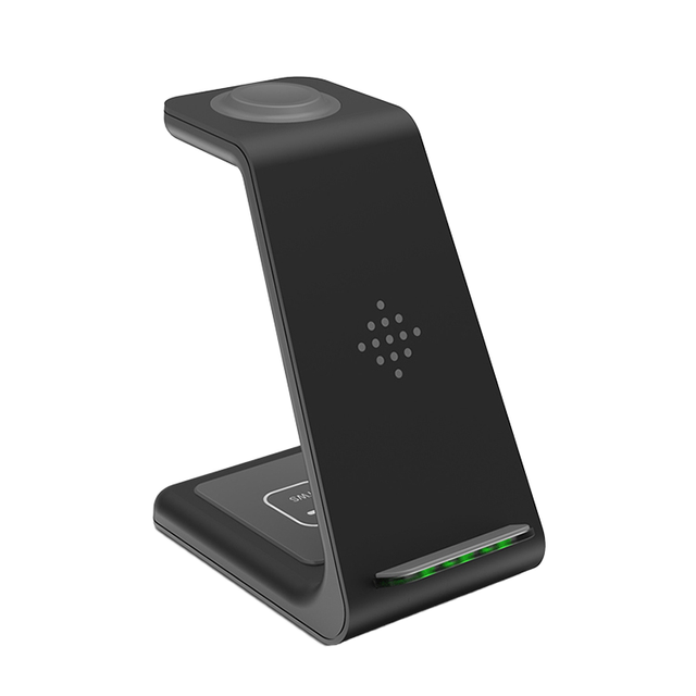 15W PD 2.0 Fast Charge 3-in-1 Wireless Charger Stand with Type-C Port for iPhone IWatch Pro Smartwatches & Earphone