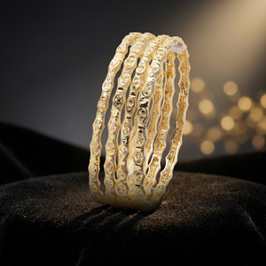 Juego de Brazaletes Tradicionales de Moda al por Mayor, Brazaletes de Lujo Chapados en Oro, de Latón Teñido en Oro, Joyería Alex para Bodas de Mujer - Product Image 2