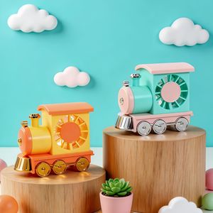LingPan <b>Mini</b> <b>Desk</b> Fan Train Shape USB Rechargeable Quiet Strong Wind For Kids Students Gift - Product Image 5