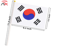 Offre Spéciale 14*21cm activités de petit drapeau célèbrent les drapeaux coréens agités à la main avec un poteau en plastique