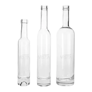 Botella de vino de hielo transparente, botella de corcho alto y delgado, 375ml, 500ml, 750ml, muestra gratis