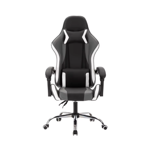 Kursi Putar Balap Tradisional Kulit Sintetis Ergonomis untuk Gamer dengan Mekanisme Multi-Fungsi Sandaran Kepala Bantal Lumbar - Product Image 1