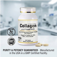 Produits de beauté OEM/ODM au collagène + vitamine C - Comprimés de peptides de type 1 et 3 - 250 comprimés - Végétaliens et naturels - Marque privée disponible